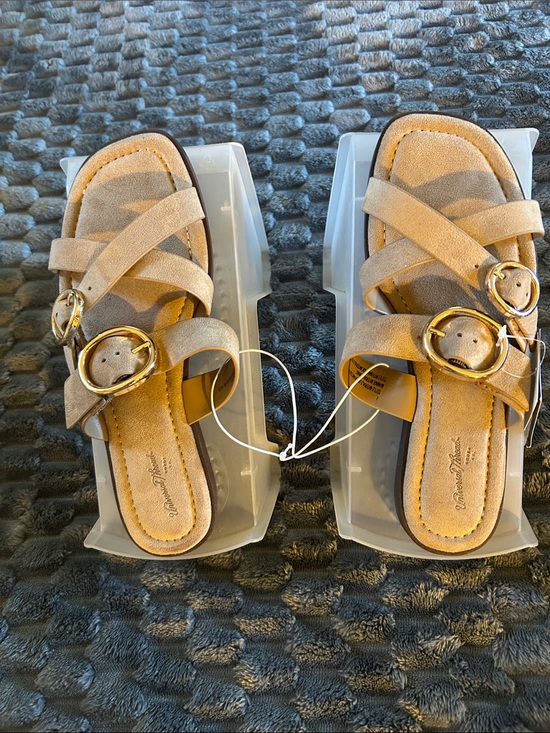 Universal Thread Shoes - Universal Thread Tan Suede Buckle Slide Sandals